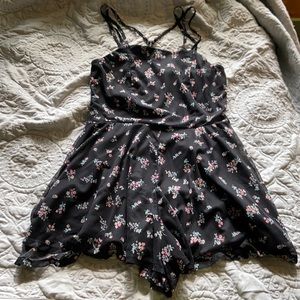 Black floral romper